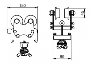 wozek CT-RD10-150-45 rysunek wozek CT-RD10-150-45 rysunek