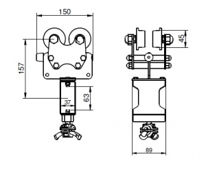 wozek CTT-RD10-150-45 rysunek wozek CTT-RD10-150-45 rysunek